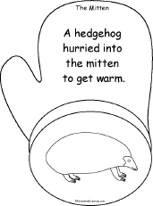 Search result: 'The Mitten, A Printable Book: Hedgehog Page'