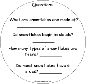 Search result: 'Snowflakes... Early Reader Book: Questions Page'