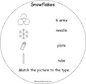 Search result: 'Snowflakes... Early Reader Book: Snowflake Matching Page'