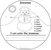 Search result: 'Snowman... Early Reader Book: Color by Number Page'