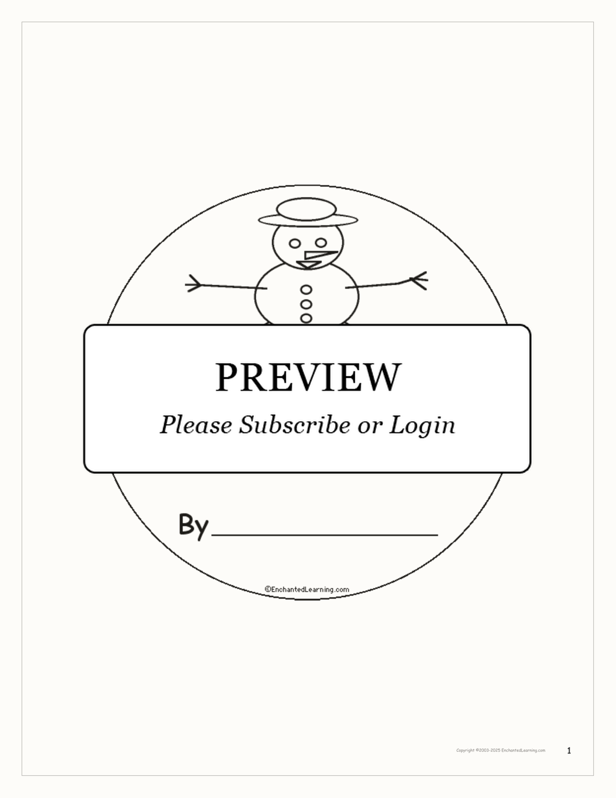 Snowman Early Reader Book interactive worksheet page 1