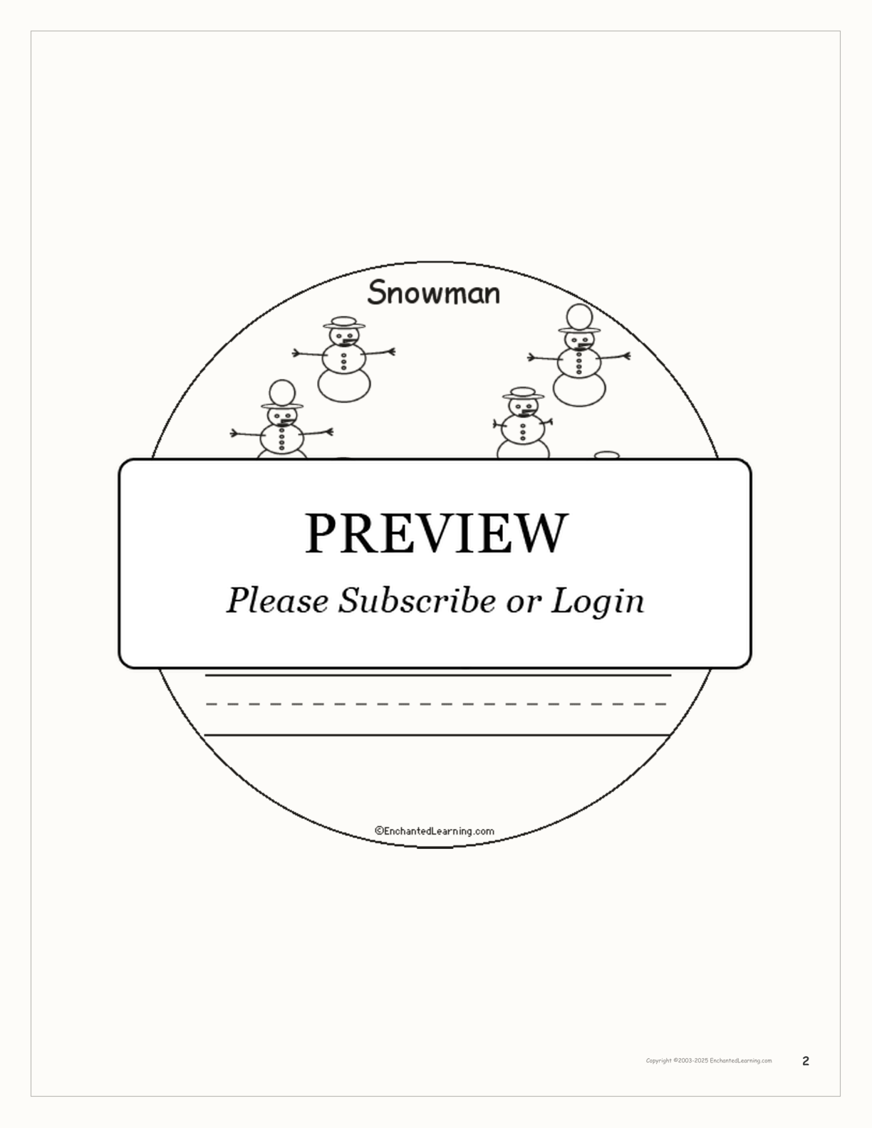 Snowman Early Reader Book interactive worksheet page 2