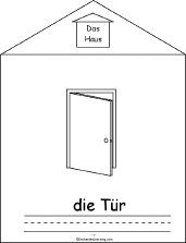 Search result: 'Das Haus (The House), A Printable Book in German: La T&#252;r (door)'