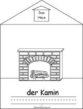 Search result: 'Das Haus (The House), A Printable Book in German: Kamin (fireplace)'