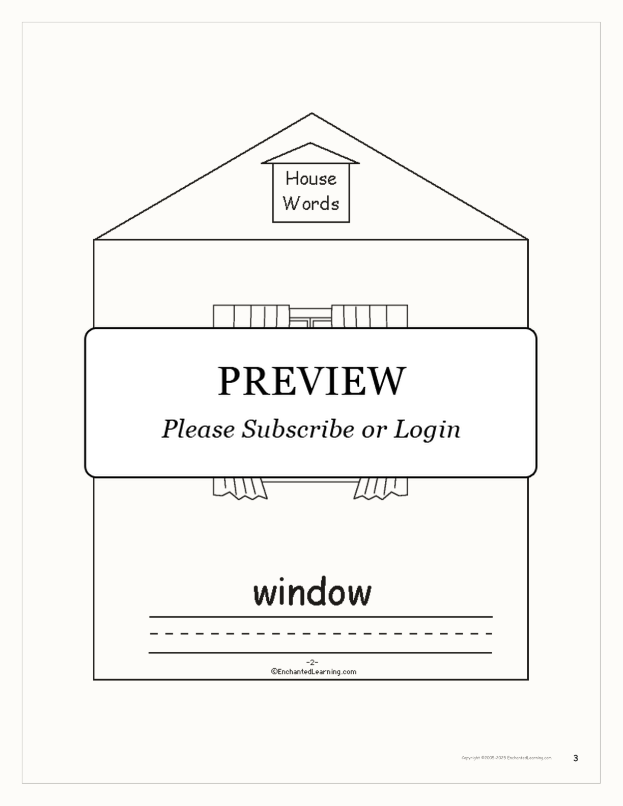 House Words Book interactive printout page 3