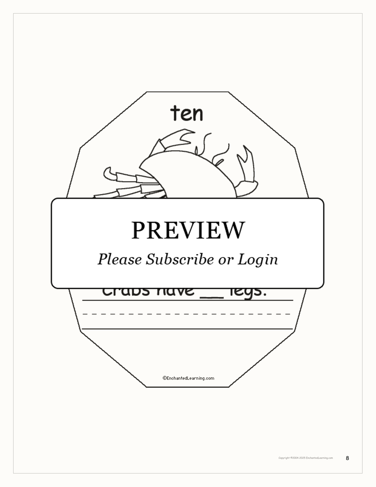 The Number Ten Book interactive printout page 8