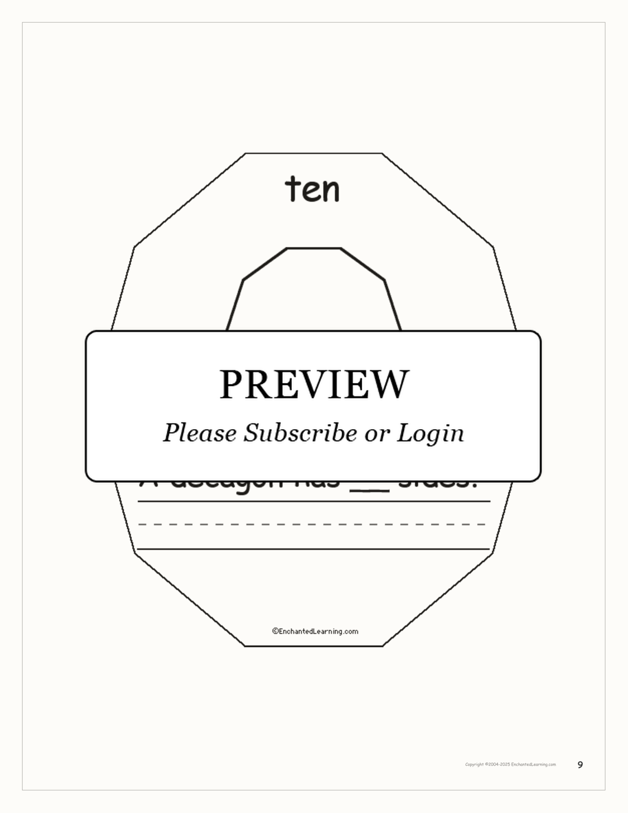 The Number Ten Book interactive printout page 9