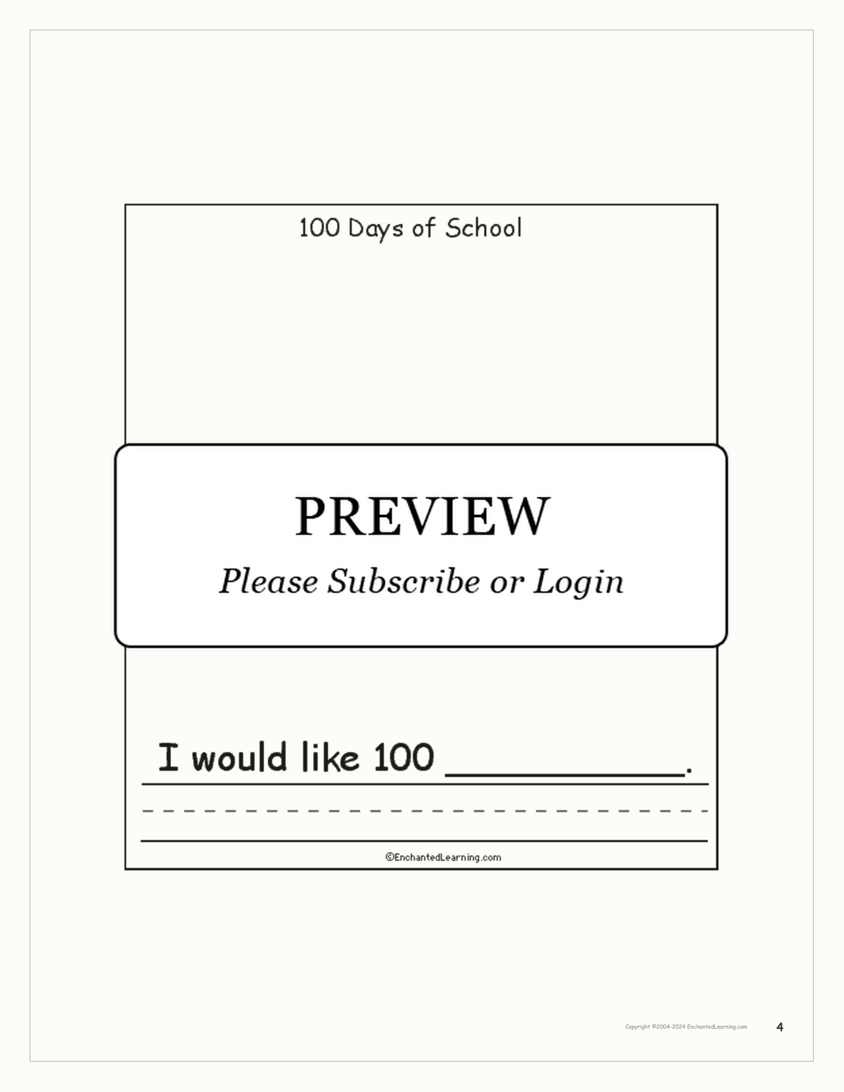 100 Days of School interactive worksheet page 4
