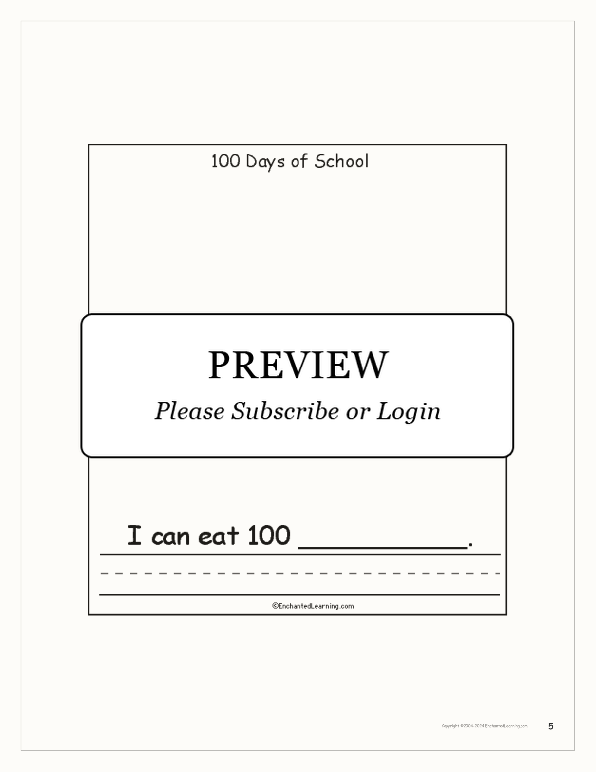 100 Days of School interactive worksheet page 5
