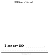 Search result: '100th Day of School, A Printable Book: Eat 100 Page'