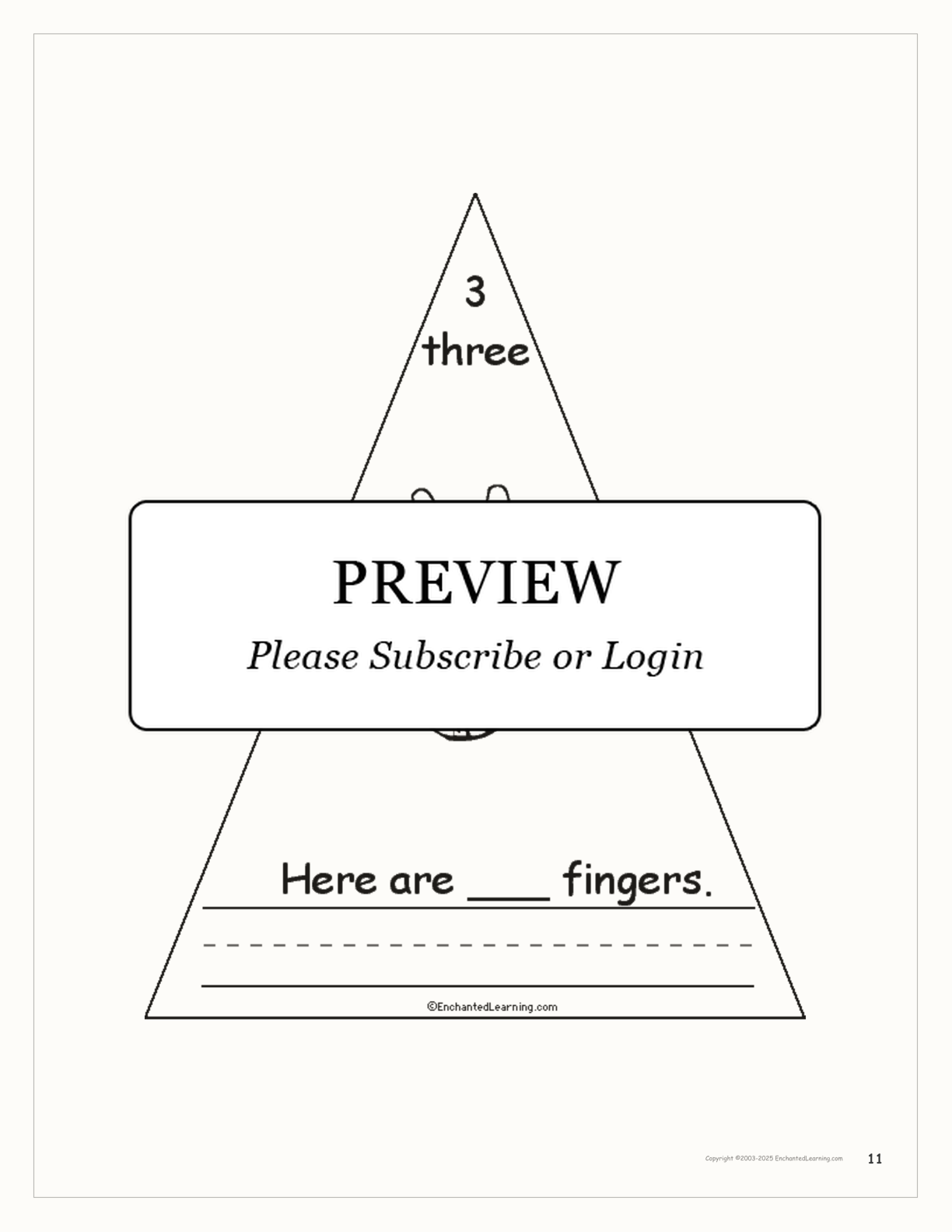 The Number Three Book interactive worksheet page 11