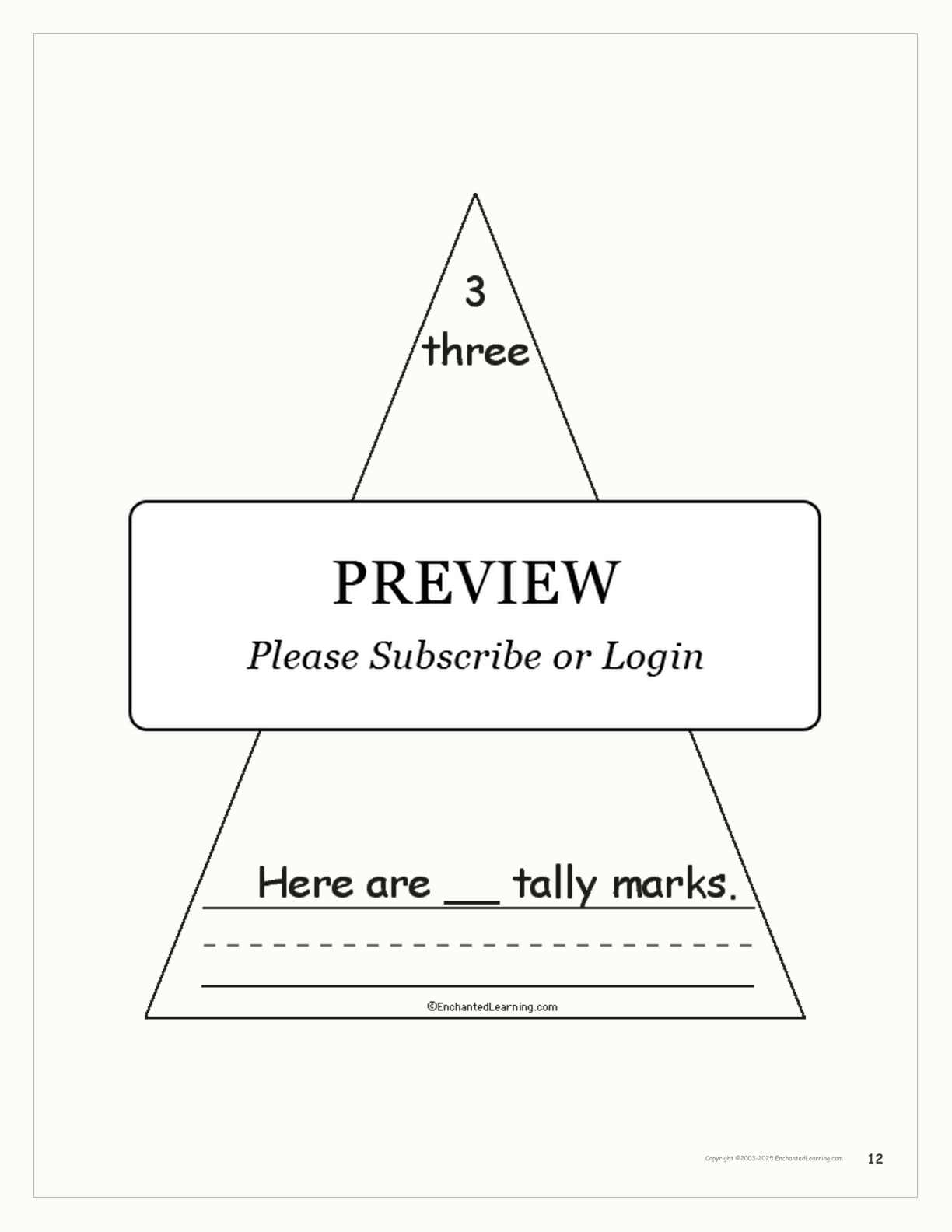 The Number Three Book interactive worksheet page 12