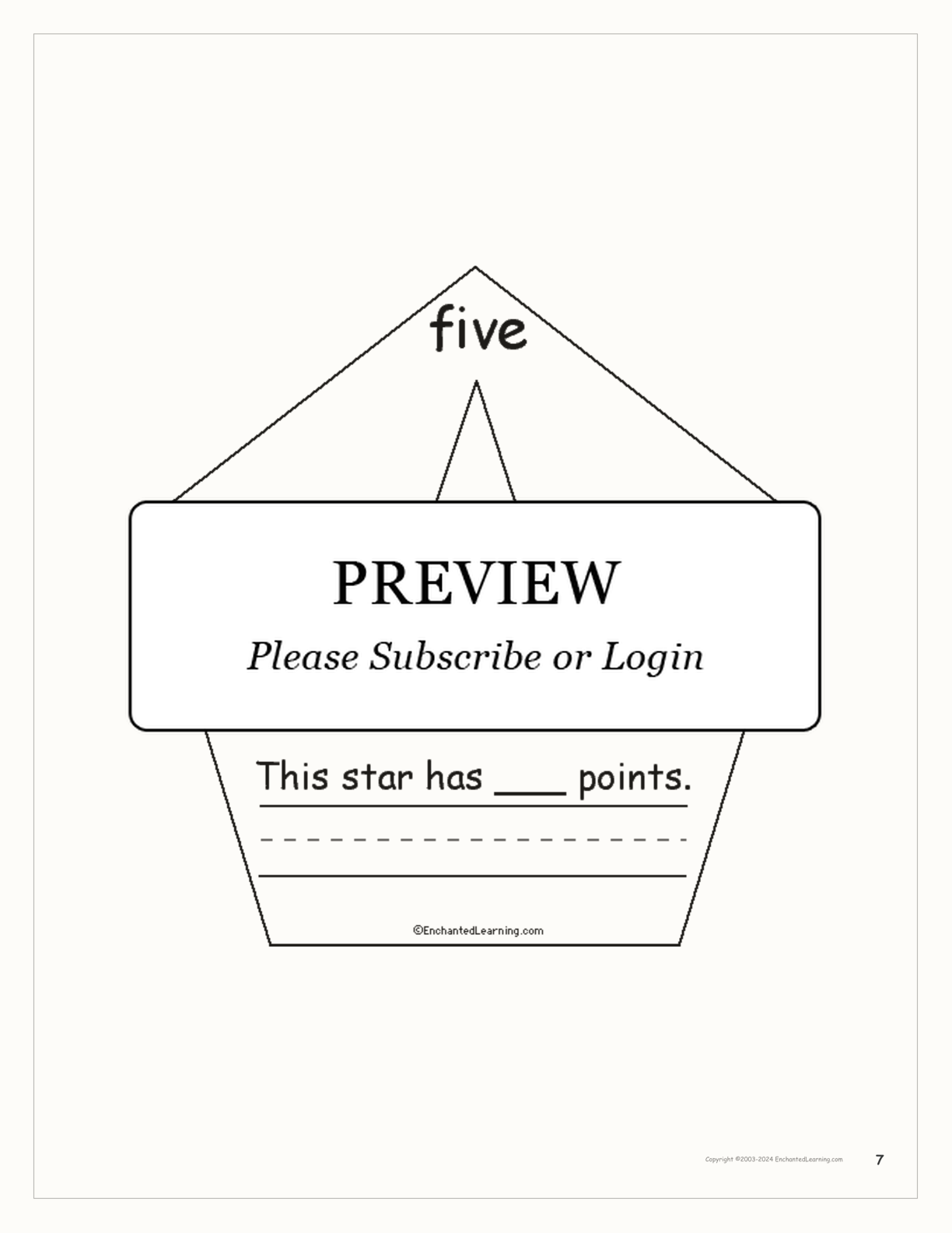 The Number Five Book interactive printout page 7