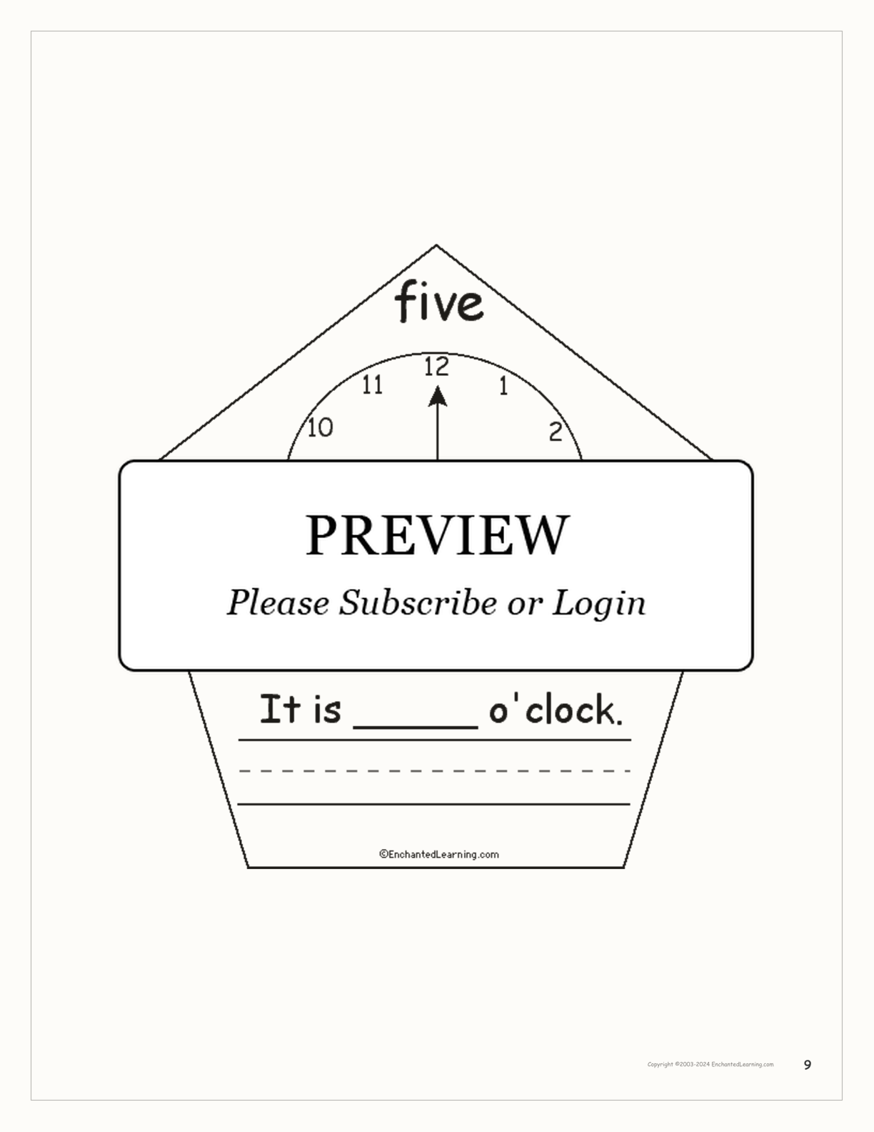 The Number Five Book interactive printout page 9