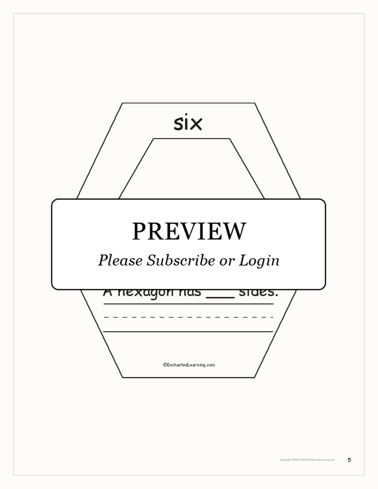 The Number Six Book interactive printout page 5