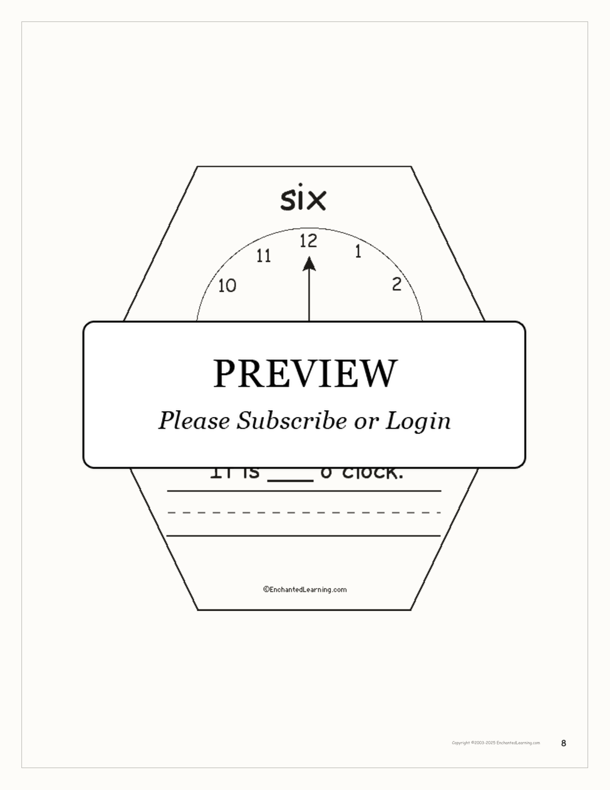 The Number Six Book interactive printout page 8