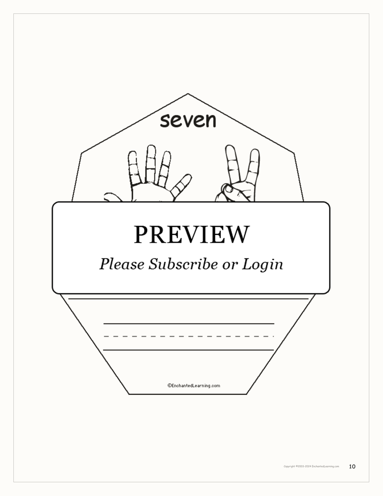 The Number Seven Book interactive printout page 10