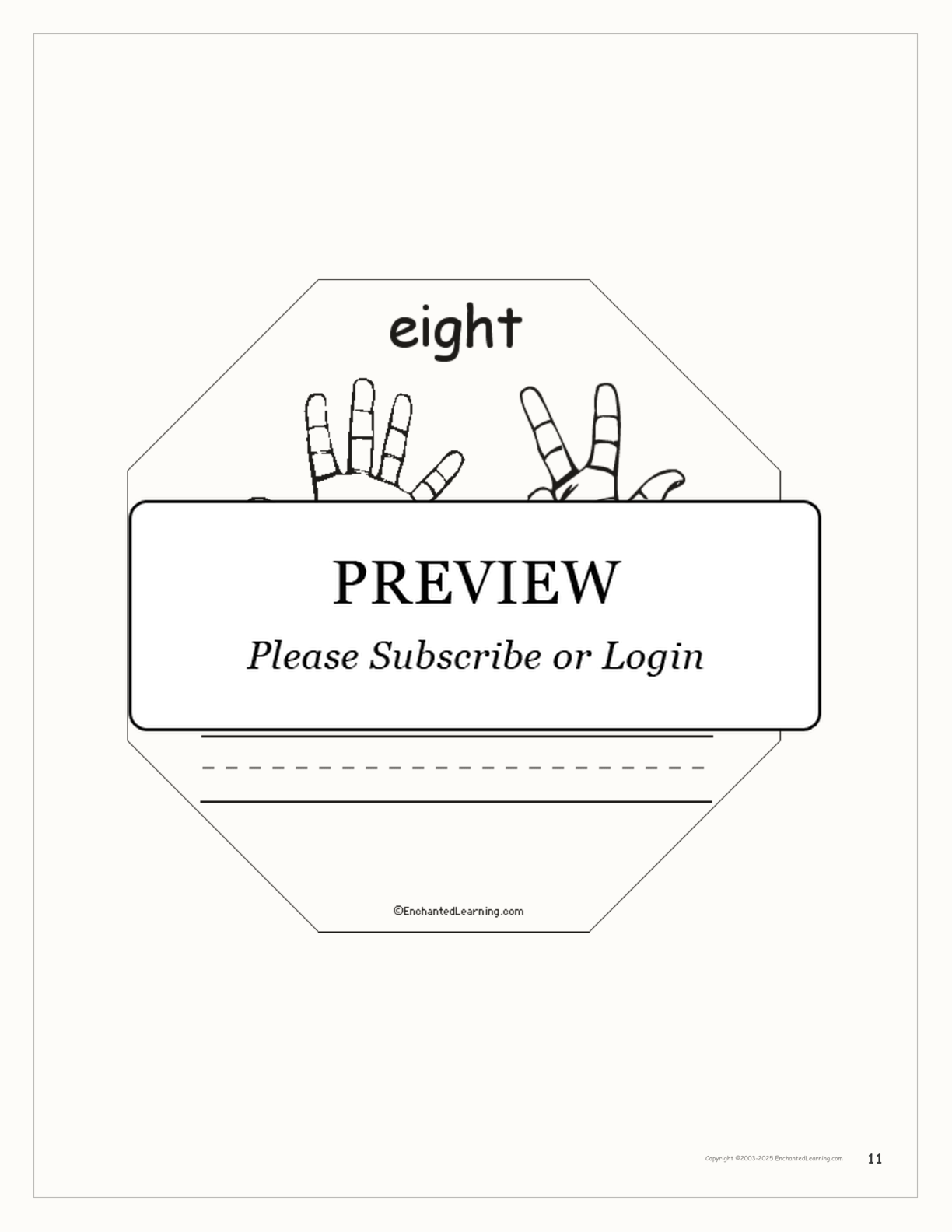 The Number Eight Book interactive printout page 11