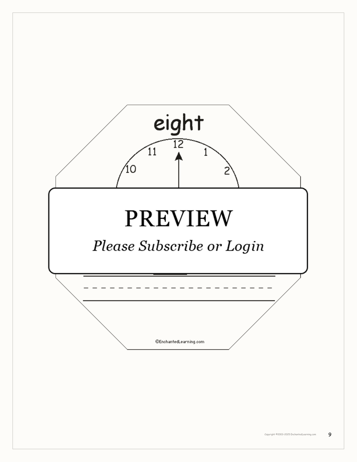 The Number Eight Book interactive printout page 9