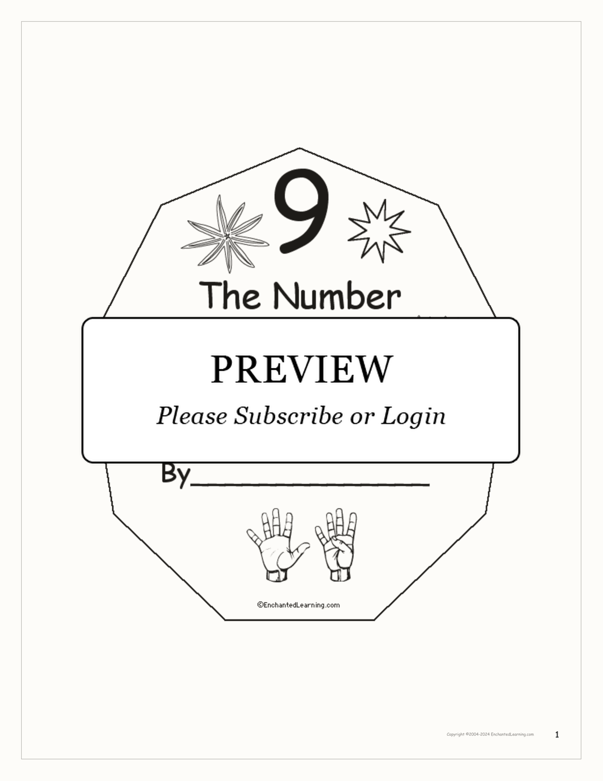 The Number Nine Book interactive printout page 1