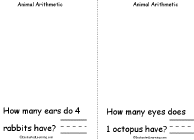 Search result: 'Animal Arithmetic Book, A Printable Book: Rabbit Ears, Octopus Arms'