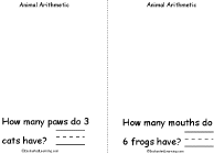 Search result: 'Animal Arithmetic Book, A Printable Book: Cat Paws, Frog Mouths'