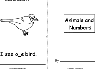 Search result: 'Animals and Numbers Book, A Printable  Book: Cover, 1 Bird'