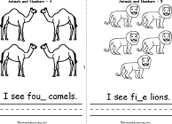 Search result: 'Animals and Numbers Book, A Printable  Book: 4 Camels, 5 Lions'