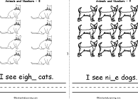 Search result: 'Animals and Numbers Book, A Printable  Book: 8 Cats, 9 Dogs'