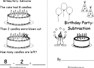 Search result: 'Birthday Party: Subtraction Book, A Printable Book'