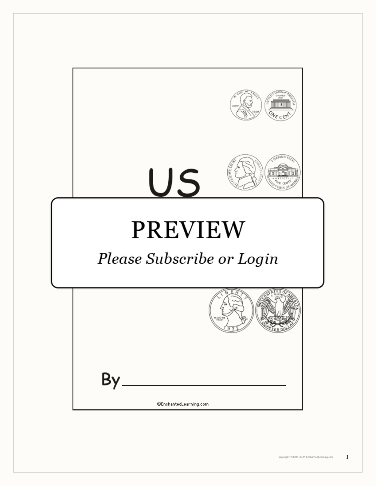 US Coins Book interactive printout page 1