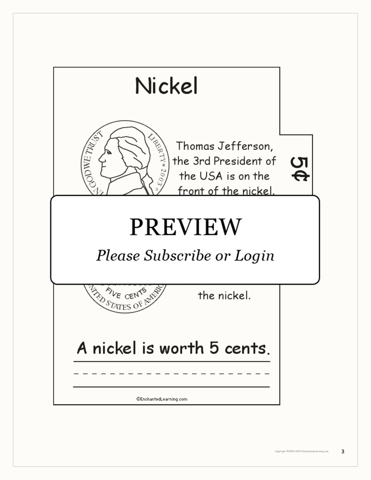 US Coins Book interactive printout page 3