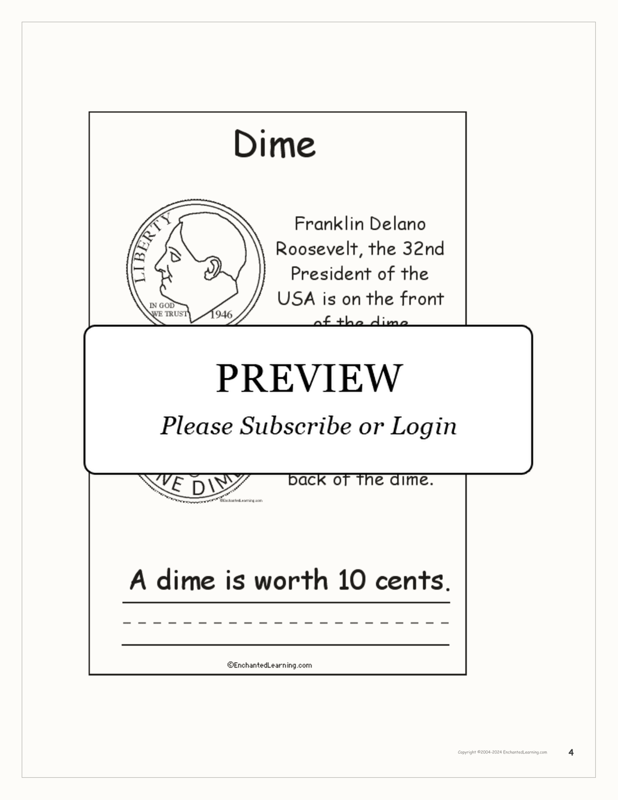 US Coins Book interactive printout page 4