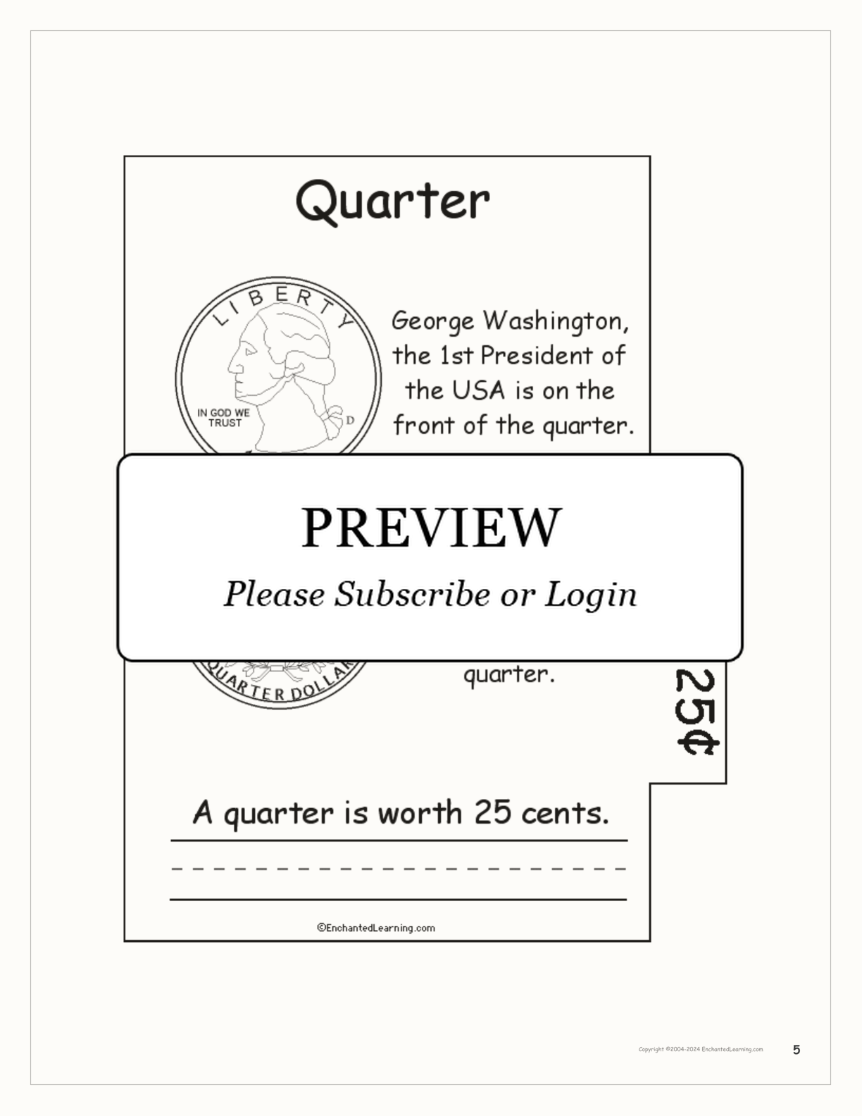 US Coins Book interactive printout page 5