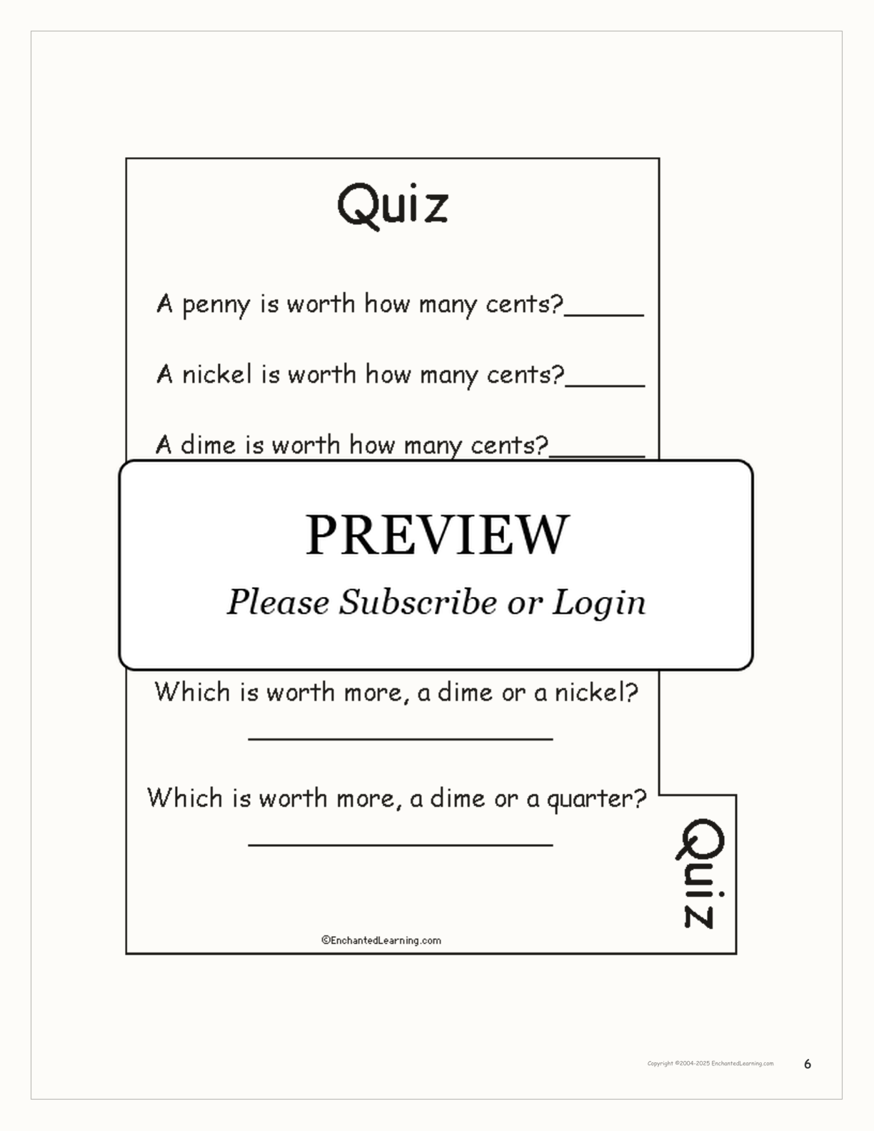 US Coins Book interactive printout page 6