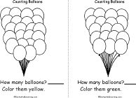 Search result: 'Counting Colorful Balloons Book, A Printable Book: 22 Yellow Balloons, 18 Green Balloons'