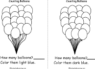 Search result: 'Counting Colorful Balloons Book, A Printable Book: 17 Light Blue Balloons, 19 Dark Blue Balloons'