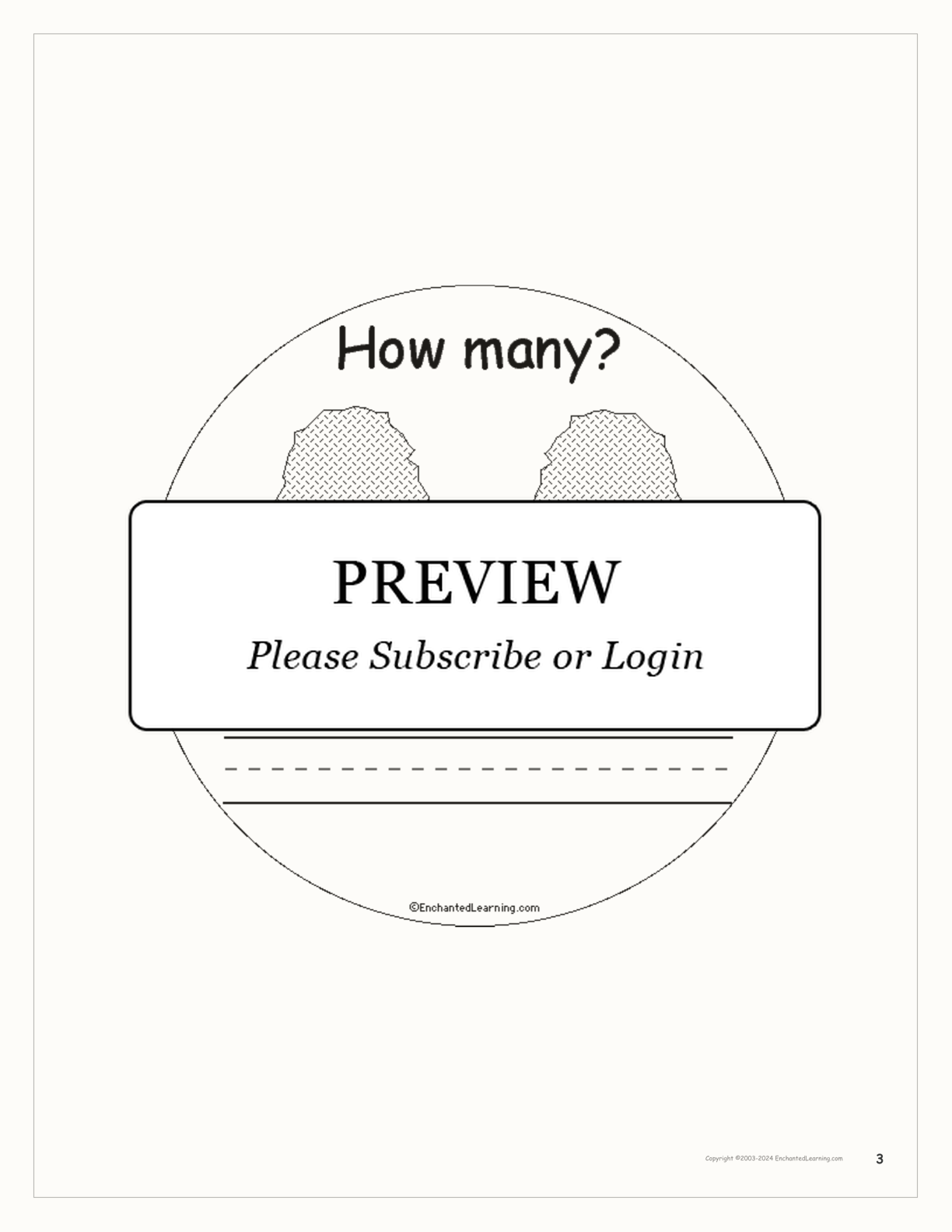 Fall — How Many? Printable Book interactive printout page 3