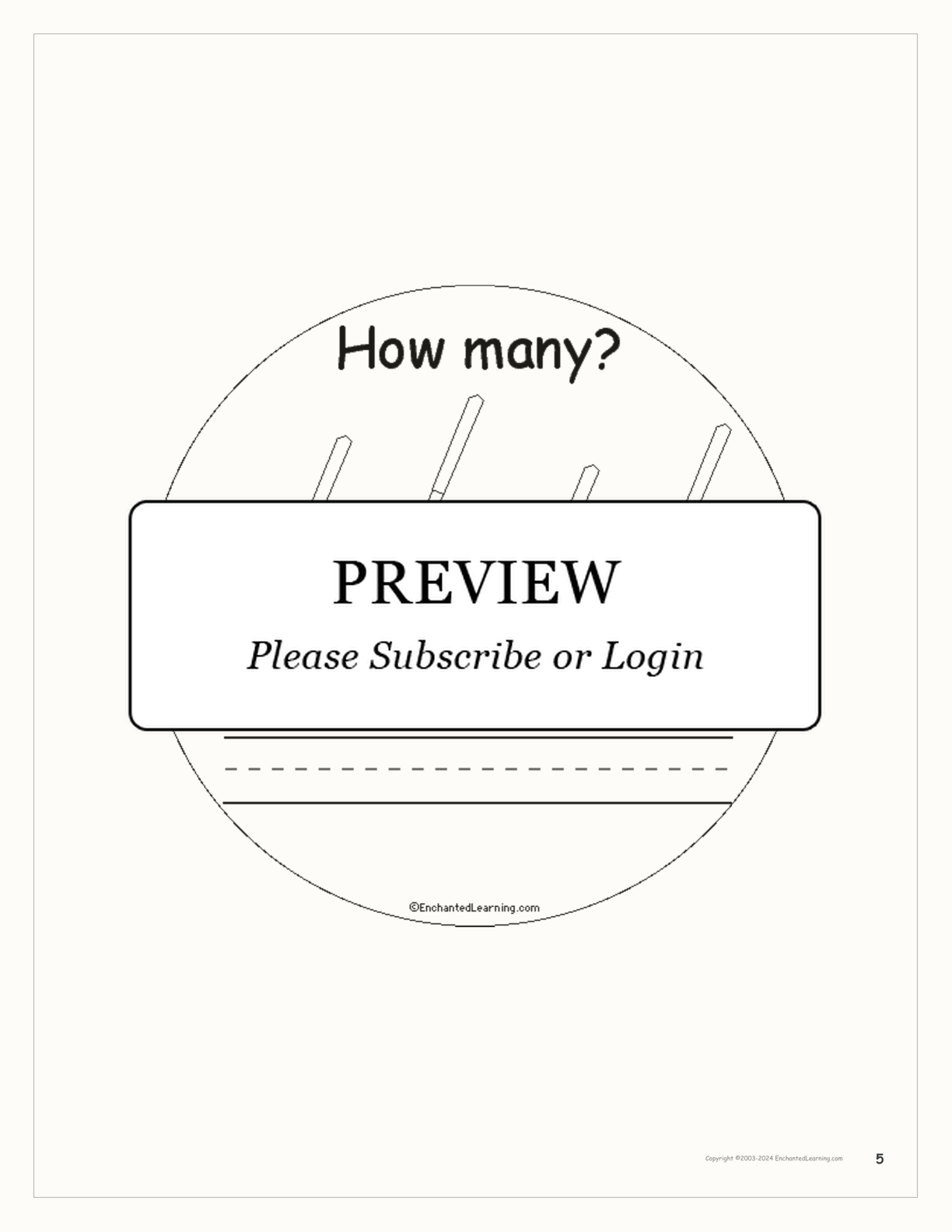 Fall — How Many? Printable Book interactive printout page 5