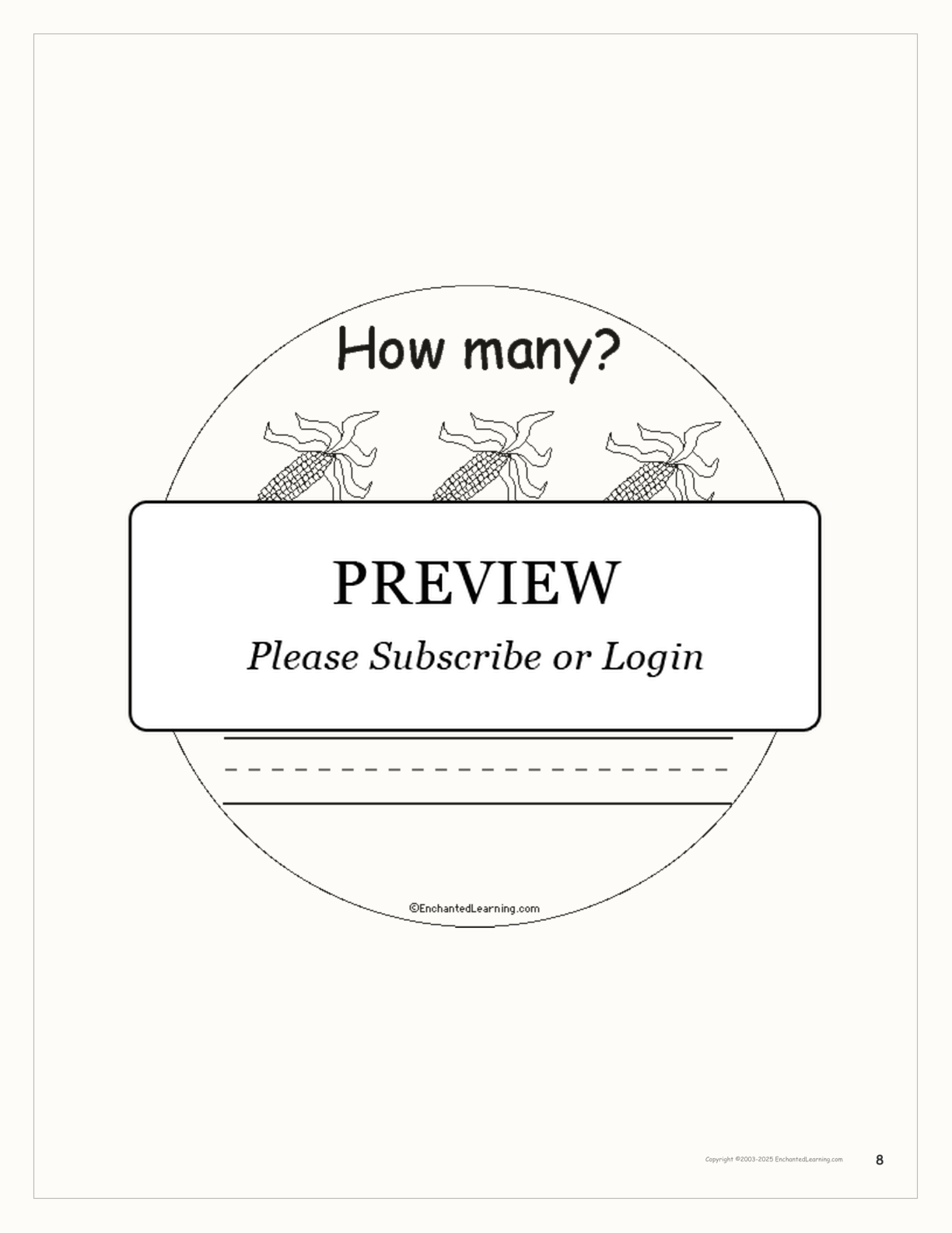 Fall — How Many? Printable Book interactive printout page 8