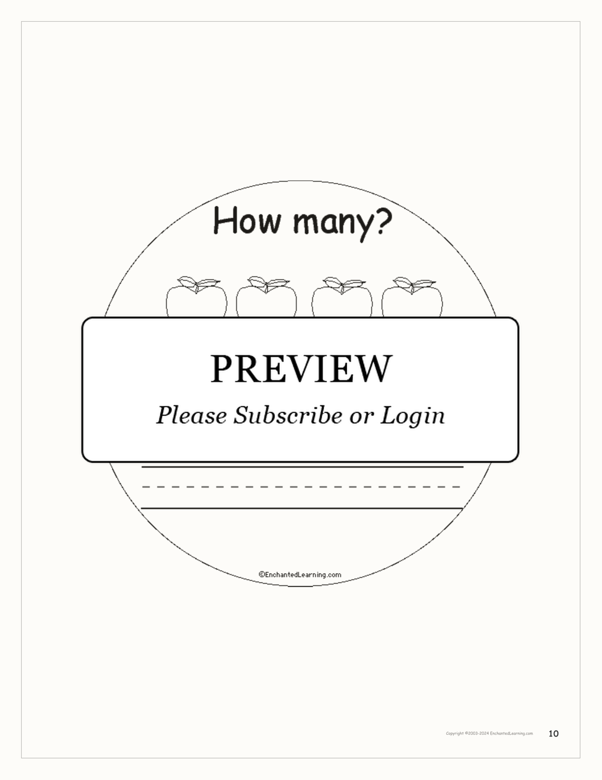 Fall — How Many? Printable Book interactive printout page 10