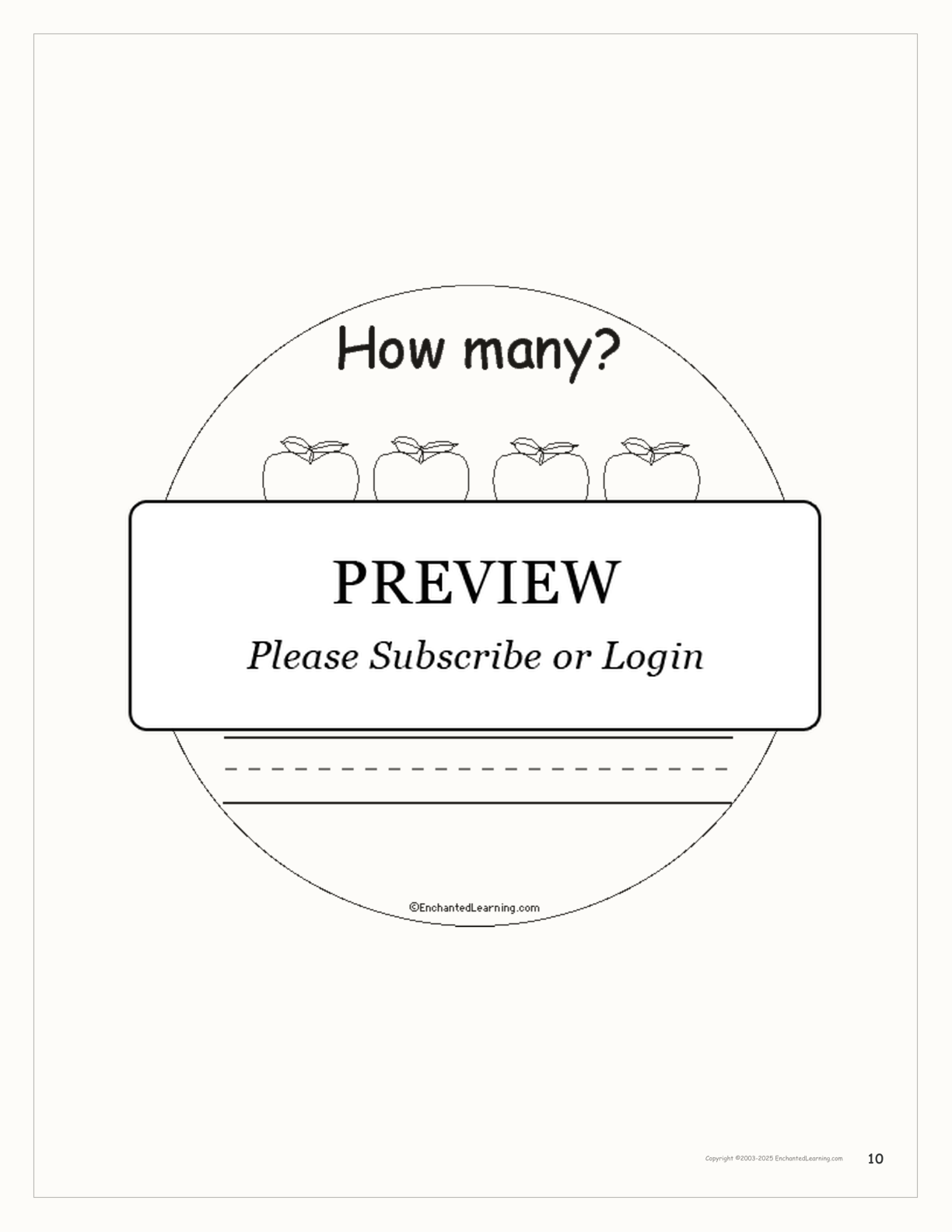 Fall — How Many? Printable Book interactive printout page 10