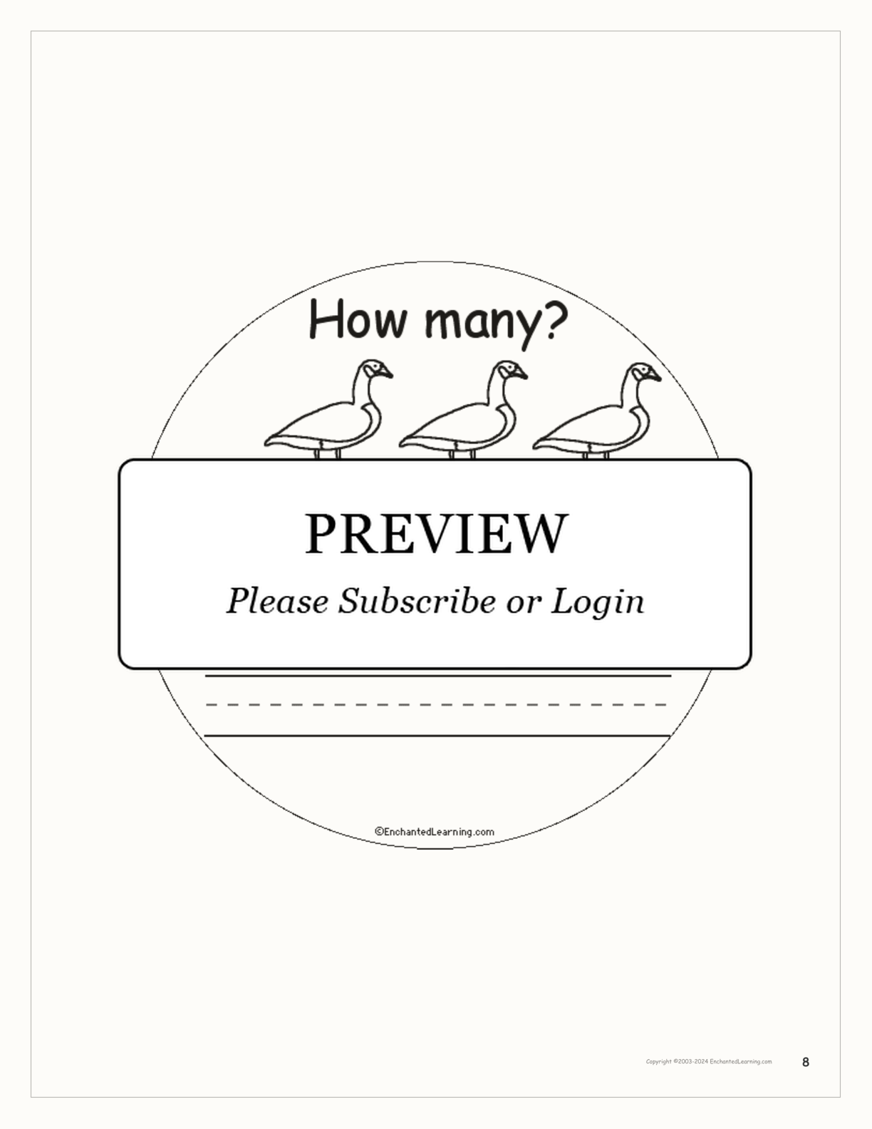 How Many Farm Animals? Book for Early Readers interactive printout page 8