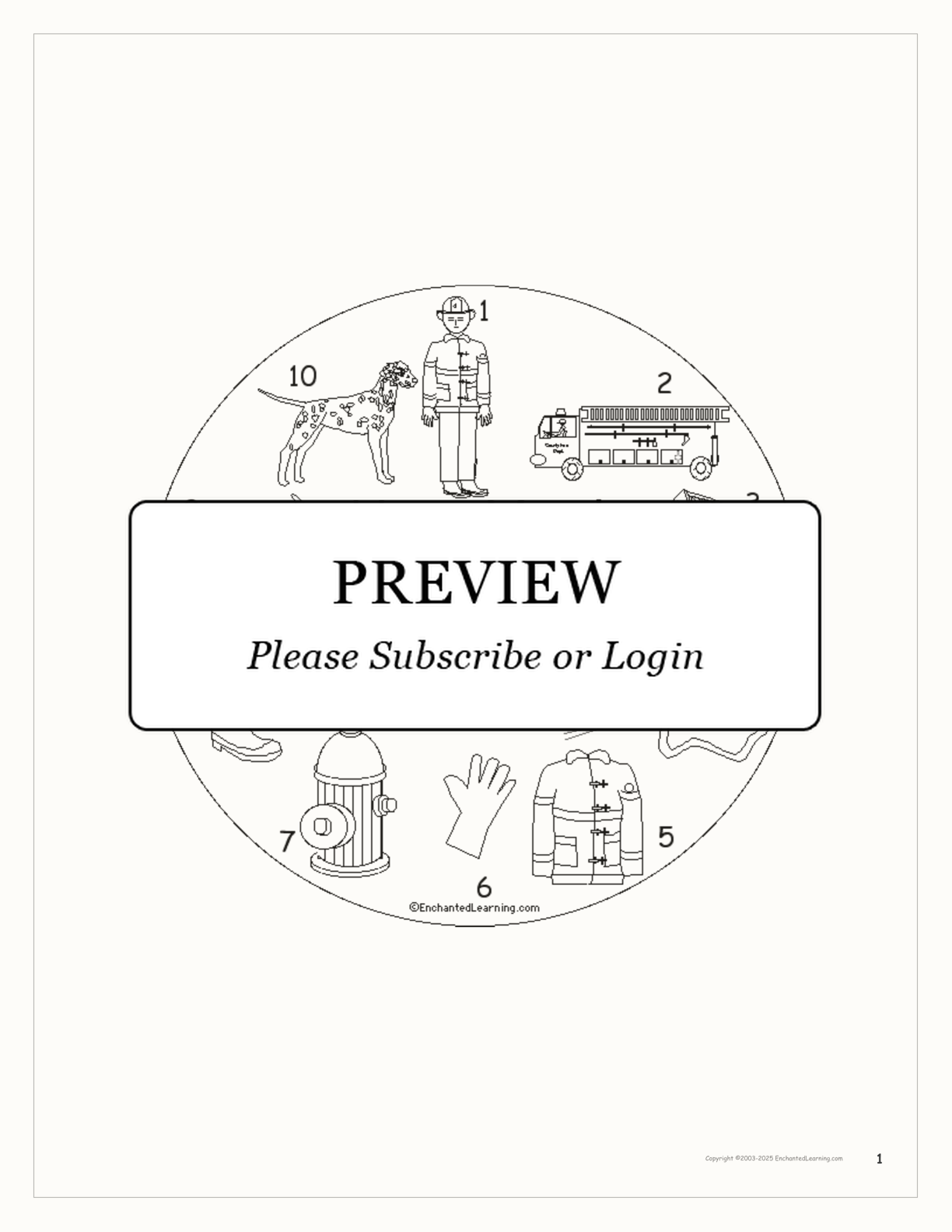 'How Much Fire Gear?' Book interactive worksheet page 1