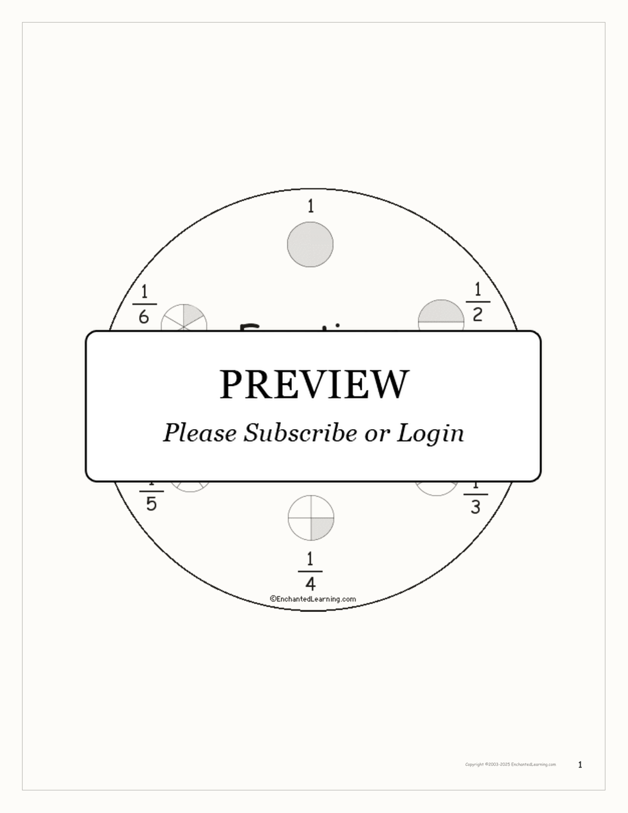 Fractions Book interactive printout page 1