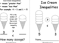 Search result: 'Ice Cream Inequalities Book, A Printable Book: Cover, 3 > 2'