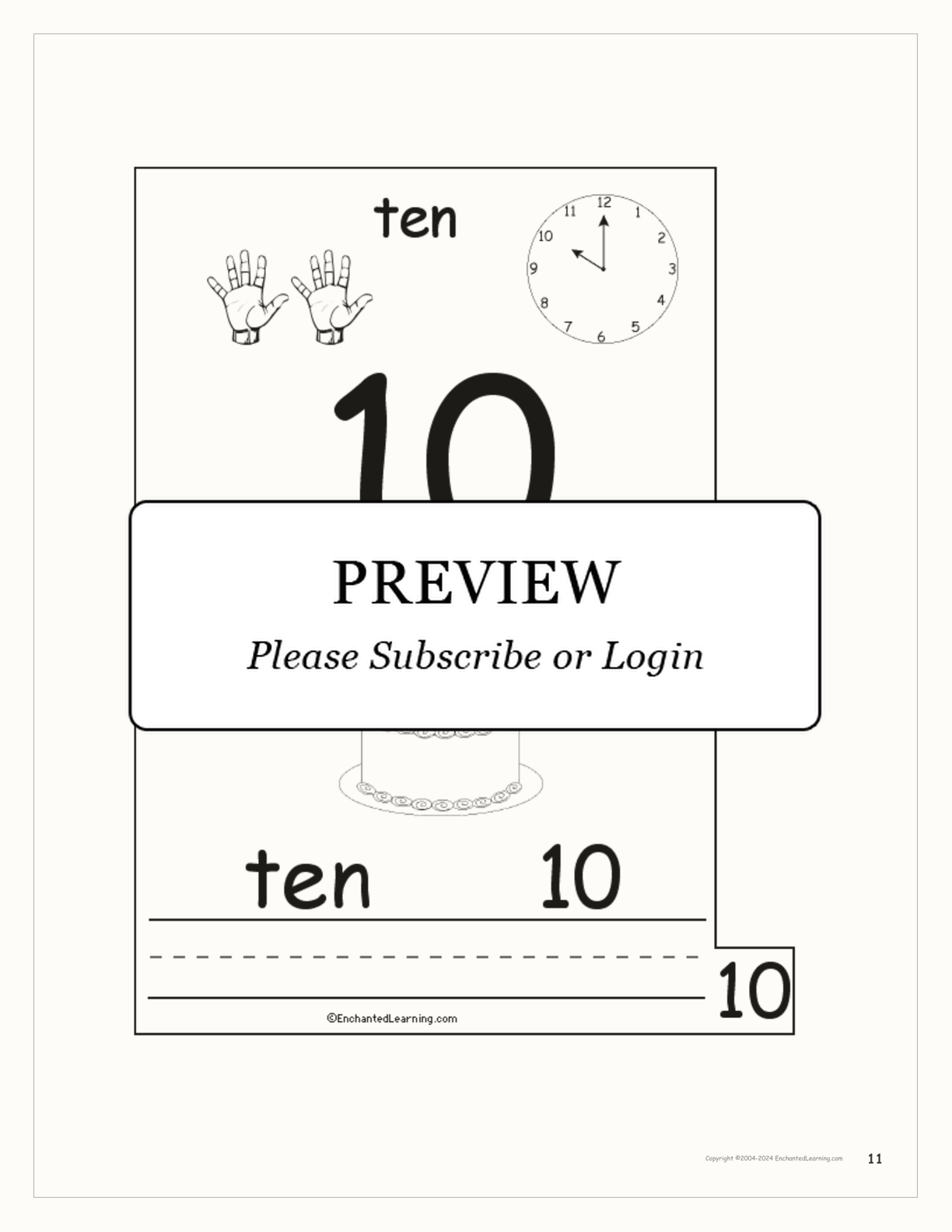 Numbers Book interactive printout page 11