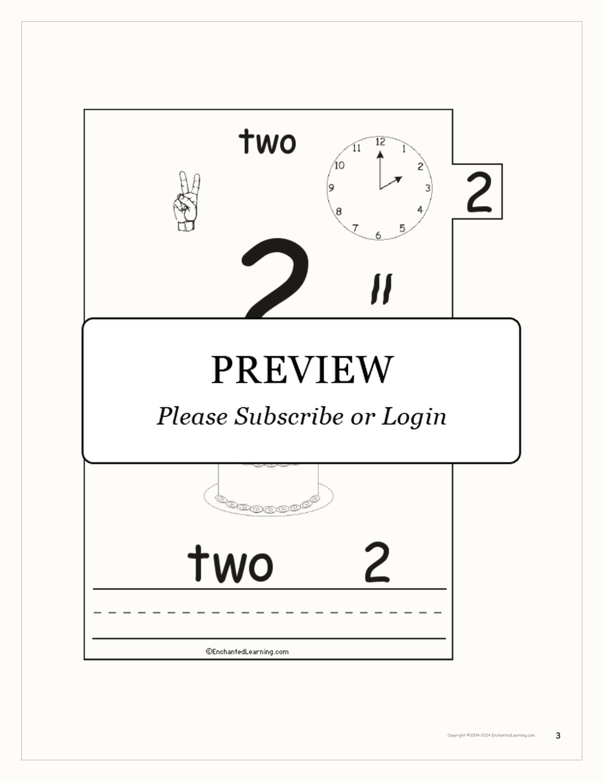Numbers Book interactive printout page 3