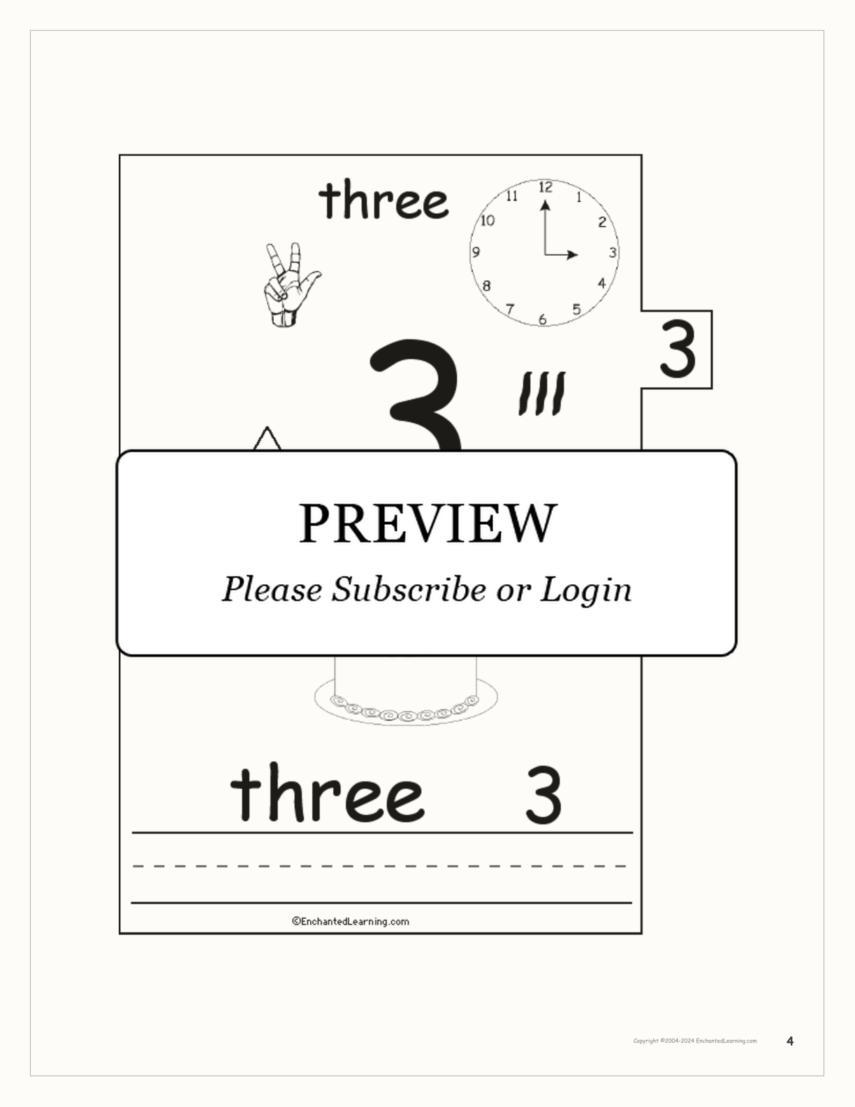 Numbers Book interactive printout page 4