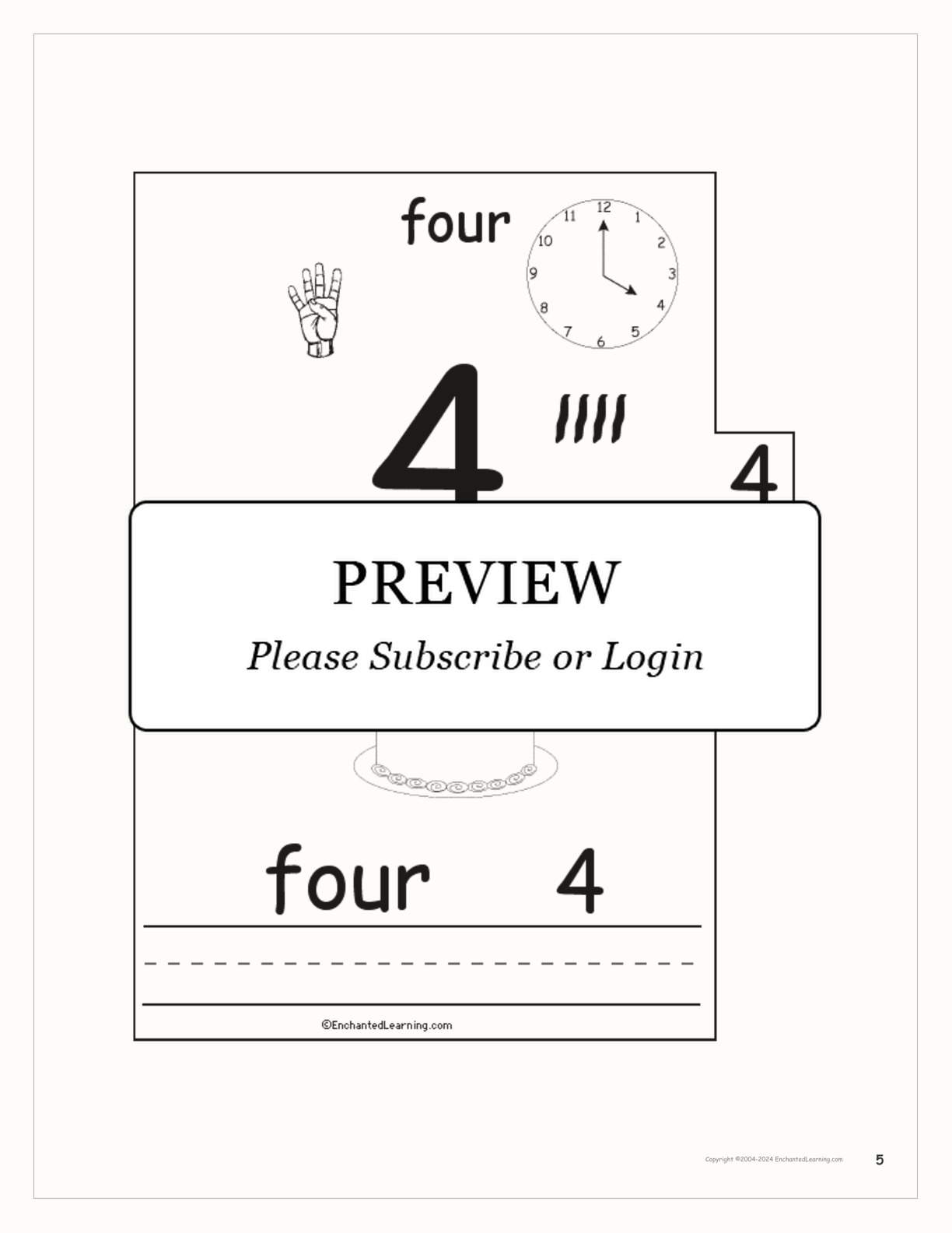 Numbers Book interactive printout page 5